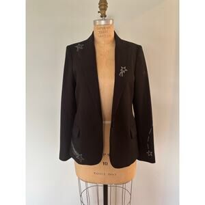 ZADIG & VOLTAIRE
Victor Embellished  Blazer In Black Rhinestone Star Blazer US 6